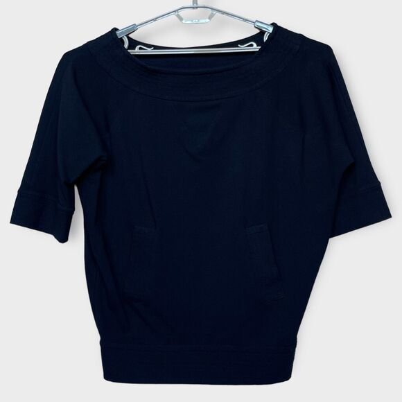 Diane von Furstenberg Black Top with Pockets Women's Size 8 Thick Made in USA - Picture 1 of 16